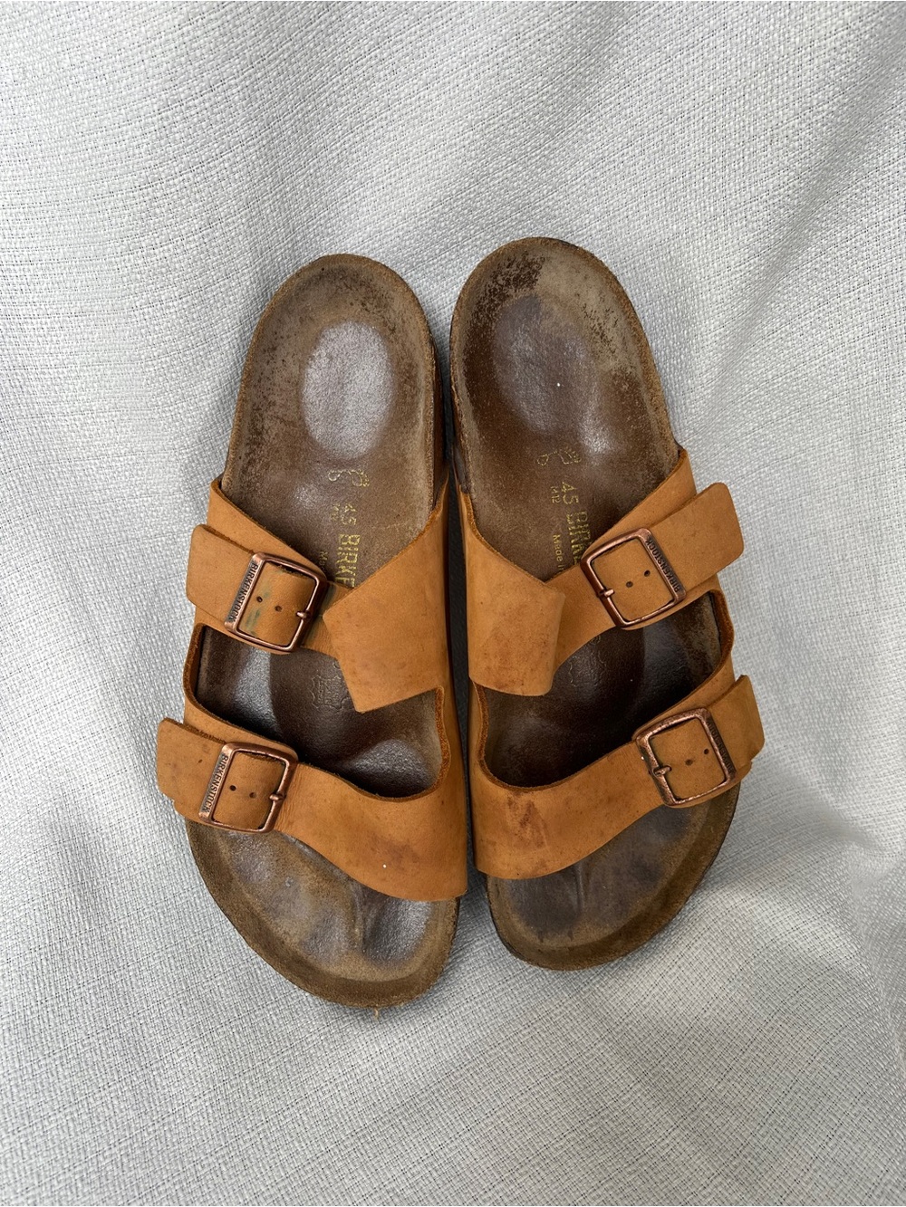 Birkenstock Brown Leather Two-Strap Sandals